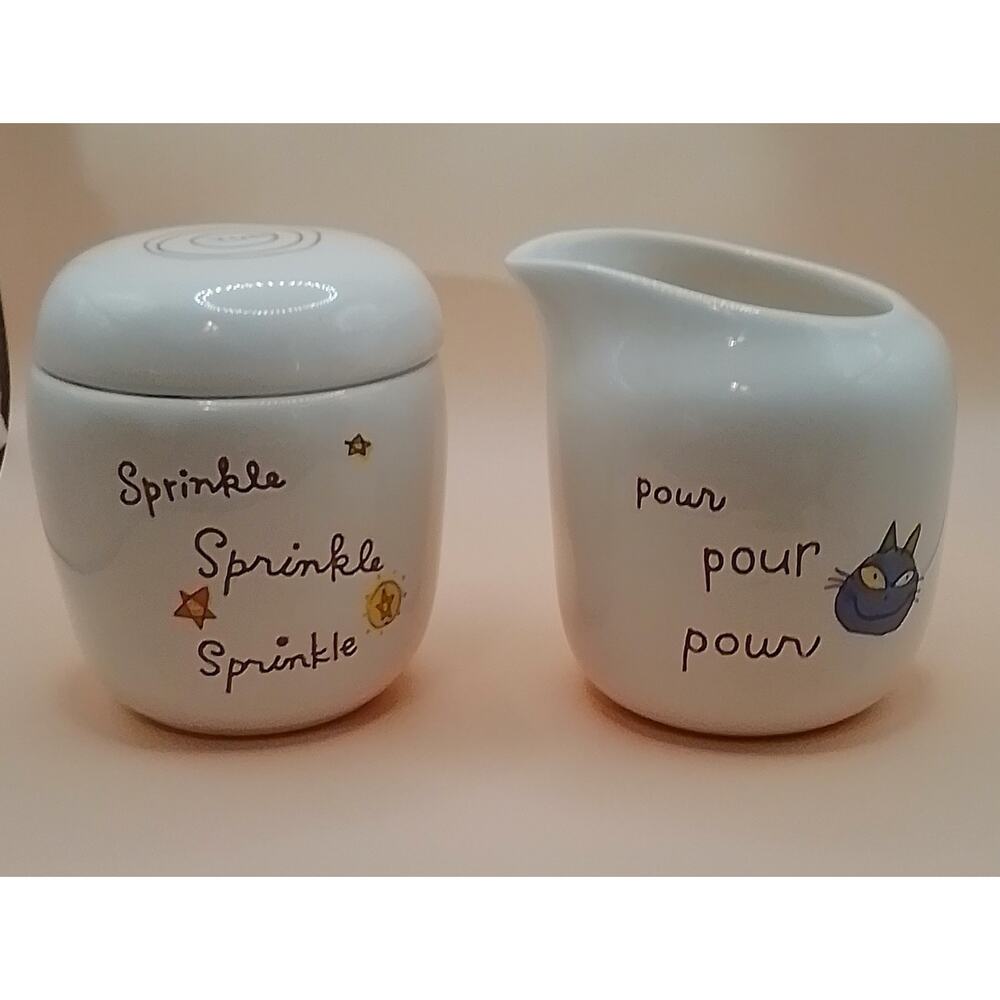 VTG Hallmark Whimsical Cat Themed Cream and Sugar Set
